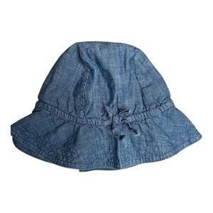 Gap Chambray Blue 100% Cotton Bucket Baby Sun Hat 18-24M